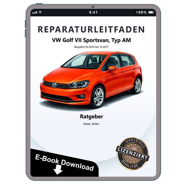 VW Golf 7 Sportsvan Typ AM 2014-2017 Ratgeber RäDer Reifen Werkstatthandbuch PDF-image