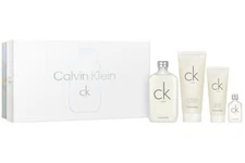 CK ONE by Calvin Klein for Unisex 4 pcs SET 6.7 oz EDT Spray + BODY LOTION WASH