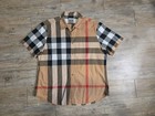 Burberry Brit Nova Check Plaid Men's Button Up Short Sleeve Shirt Men's Size XXL