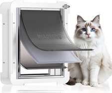 3-Flap Steel Cat Door with Lock Panel, Insulated Pet Door for Cats  Small Dogs