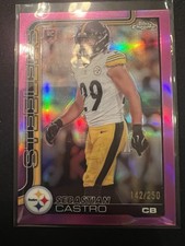 2025 Topps Chrome Football Sebastian Castro Rookie Pink Refractor /250 Steelers