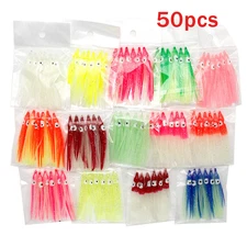 50pcs Squid Skirt Soft Fishing Lure Octopus Skirt Trolling Bait Hoochies Lure