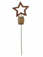 Gartenstecker Stern Auf Holz Im Rost Design - Rostfigur Weihnachten