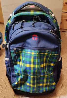 Take It Easy Barcelona Schulrucksack, -trolley, blau-grün, wenig genutzt