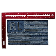 POLO RALPH LAUREN PATCHES Chambray Blue USA AMERICAN FLAG BANNER PATCH