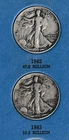Whitman Album w/ 7 Different US Silver Walking Liberty Half Dollar US Coins