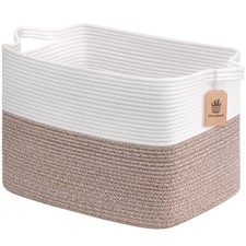 Woven Baskets for Organizing, Rectangle Toy Baskets Storage Kids, Rope Storag...