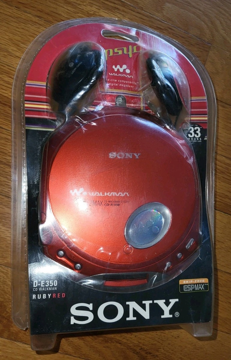 Vintage Sony CD Walkman ESPMax D-E350 CD-R/RW Red | eBay