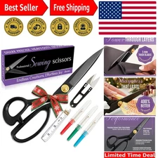 Durable 9" High Carbon Steel Sewing Scissors for Seamless Cutting Experience