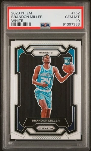 2023-24 Panini Prizm Brandon Miller #152 White Prizm /175 (RC) PSA 10
