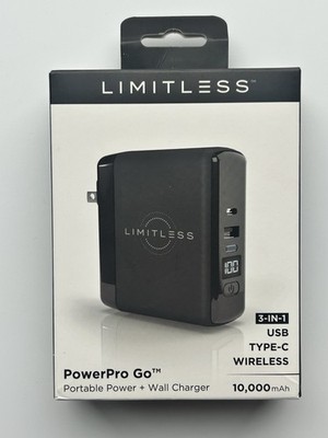 Limitless PowerPro Go 3-in-1 Portable USB Type-C Wireless Tablet Phone Charger