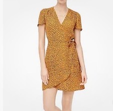 J. Crew Drapey Leopard Print Wrap Mini Dress Animal Print  Women's Size 6