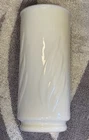 Vintage Milk Glass Cylinder 7.5" Vase Opaque White Raised Leaf Flame Design