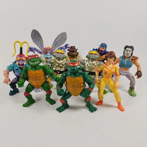 Mixed Lot of 10 Teenage Mutant Ninja Turtles TMNT Vintage Action Figures