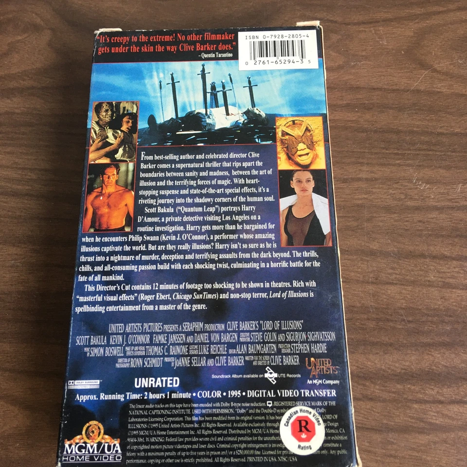 Lord of Illusions (VHS, 1996, Unrated Directors Cut Movie Time) - Image 2 of 2