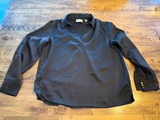 Elie Tahari Womens Black Casual Dress Shirt Size Medium