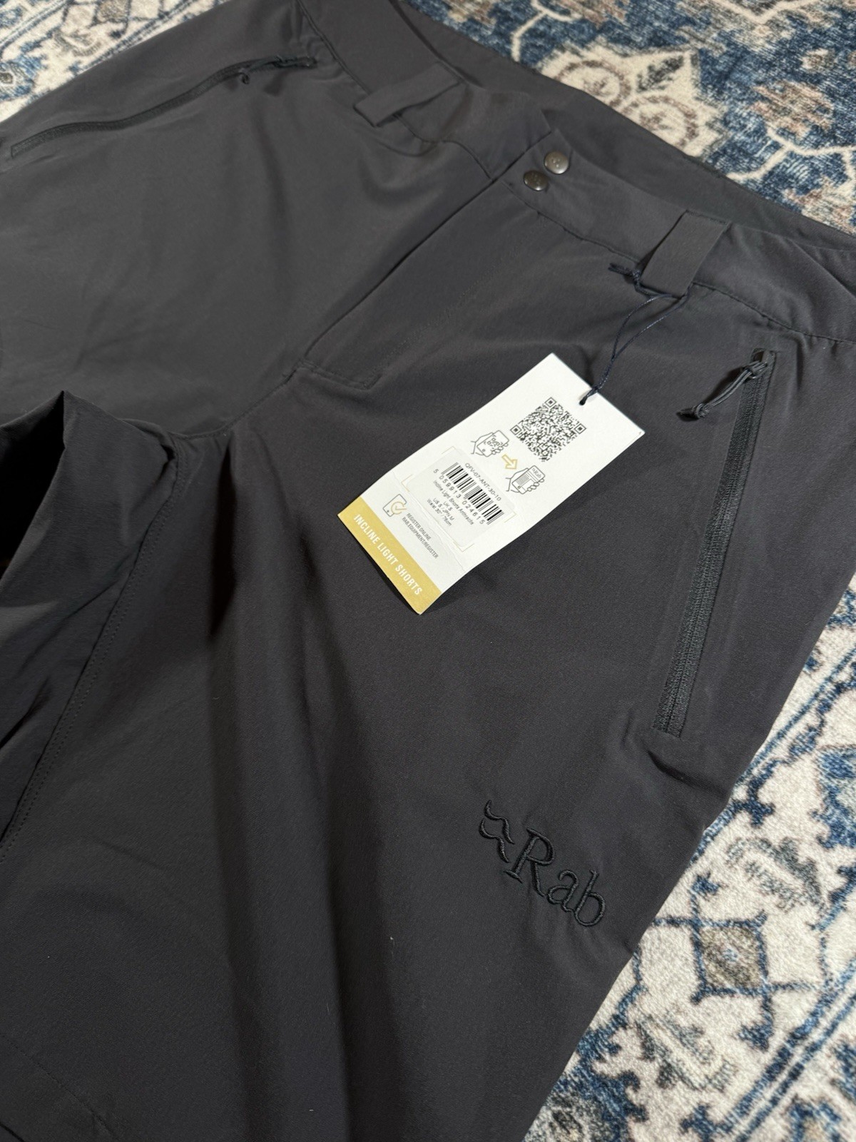 Rab Mens Anthracite Gray Incline Light Softshell Shorts Athletic Hiking Sz 30 9”