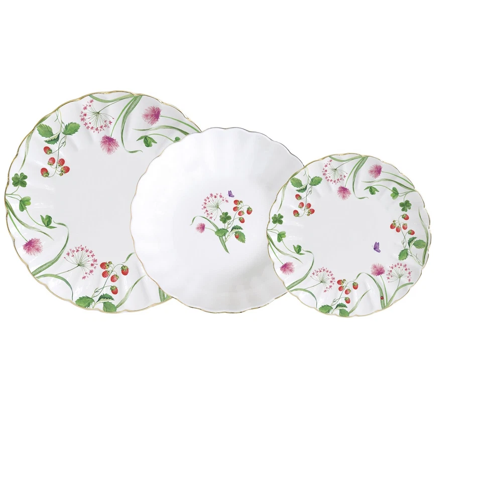 18tlg. Tellerset EN PLEIN AIR Frühlingswiese weiß bunt Porzellan Easy Life