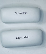 2 Calvin Klein White Sunglass Eyeglass Hard Case Clam Shell Faux Leather