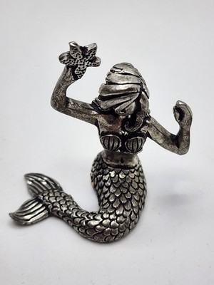 Basic Spirit Pewter Mermaid Ring Holder - Handcrafted Vintage Vanity Decor