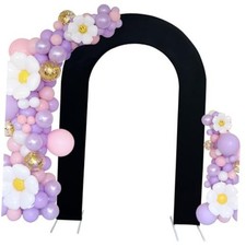 Wedding Spandex Open Arch Cover,7.2FT  Spandex Fitted Stretchy Arch Black