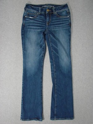 TJ13423 **AMERICAN EAGLE** KICK BOOT WOMENS JEANS sz4R DARK BLUE