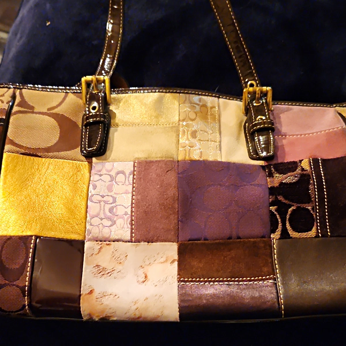25+ Coach Patchwork Canvas Exterior Tote Bags & Handbags for Women