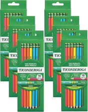 Neon Pencils 2 Pre-Sharpened Wood Pencils W/ Erasers 18-Count 13018 Pack of 6