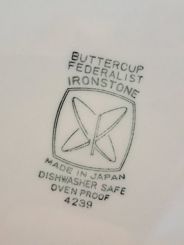 Federalist Ironstone Buttercup Yellow 4239 (6) 10 5/8" Dinner Plates Sears EXC - Picture 5 of 5