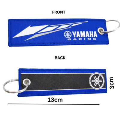 Yamaha Racing Schlüsselanhänger blau Stoff Anhänger Ring Motorrad Auto Schlüsselanhänger Geschenk