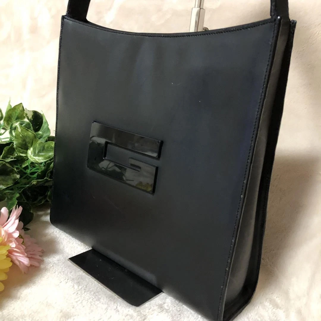 GUCCI Borsa a Tracolla Pelle Nera Logo G Una Cinghia Formale Italia Borsetta Italia