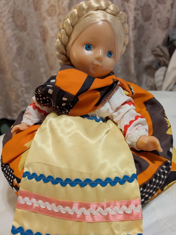 Vintage Tea Pot Cosy Doll East European Russian With Large Skirt & Padding Under