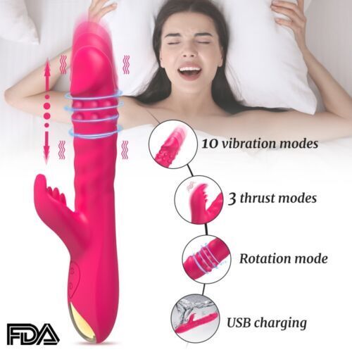 Rabbit Vibratoren für Frauen Stoßfunktion Sex Spielzeug Dildo Klitoris G-punkt - Bild 8 von 11