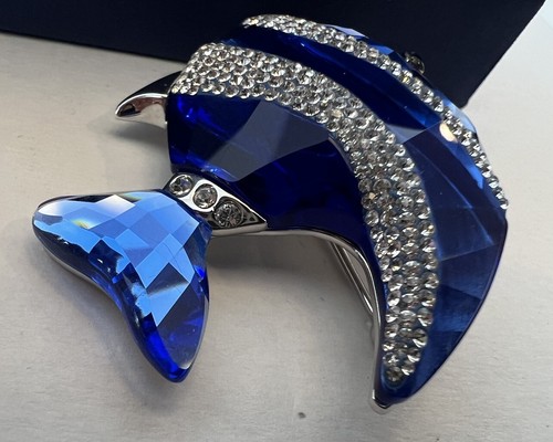 Swarovski Colina Fish Pin Blue Angel Tropical Crystal Brooch 2004 - Picture 12 of 24