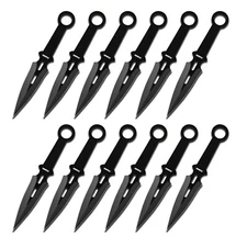 12PC 6.5" Kunai Sharp Stainless Steel Throwing Knife Set Practice Knives w/ Case