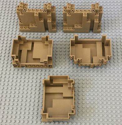 Lego 5 Pieces Dark Tan Panel 4x10x6 Rock Rectangular City Mountain part #6082