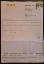  CARTA INTESTATA FATTURA  PUBBLICITARIA DITTA CARLO SERINO OLIVETTI NAPOLI 1981