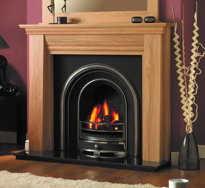 Cast Iron Victorian Georgian Edwardian Period Oak Surround