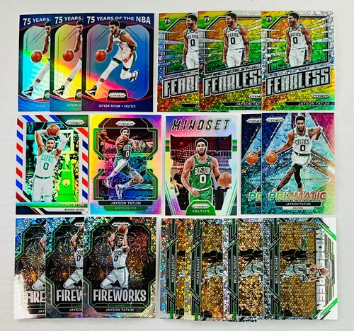 Jayson Tatum 2018-23 Prizm Silver Holo Disco Insert Red White Blue - 18 Card!