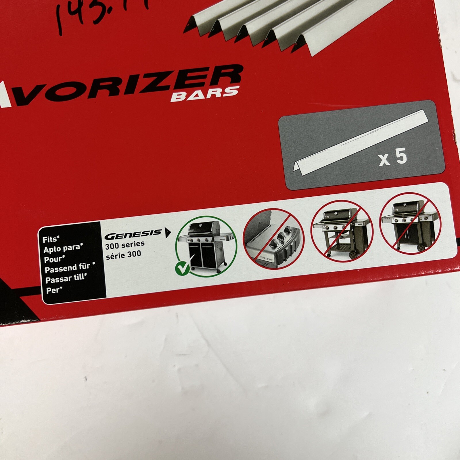 er 7620 Stainless Steel Flavorizer Bars Genesis 300 Series gas