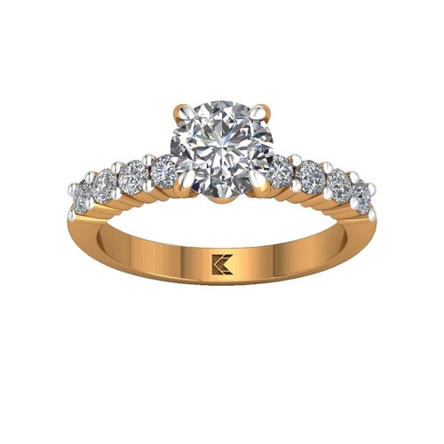 Bague Or 18 Carats Jaune - Solitaire Diamant 0,08 Carat (Couleur G) - Taille 54 - 3,62g - Occasion