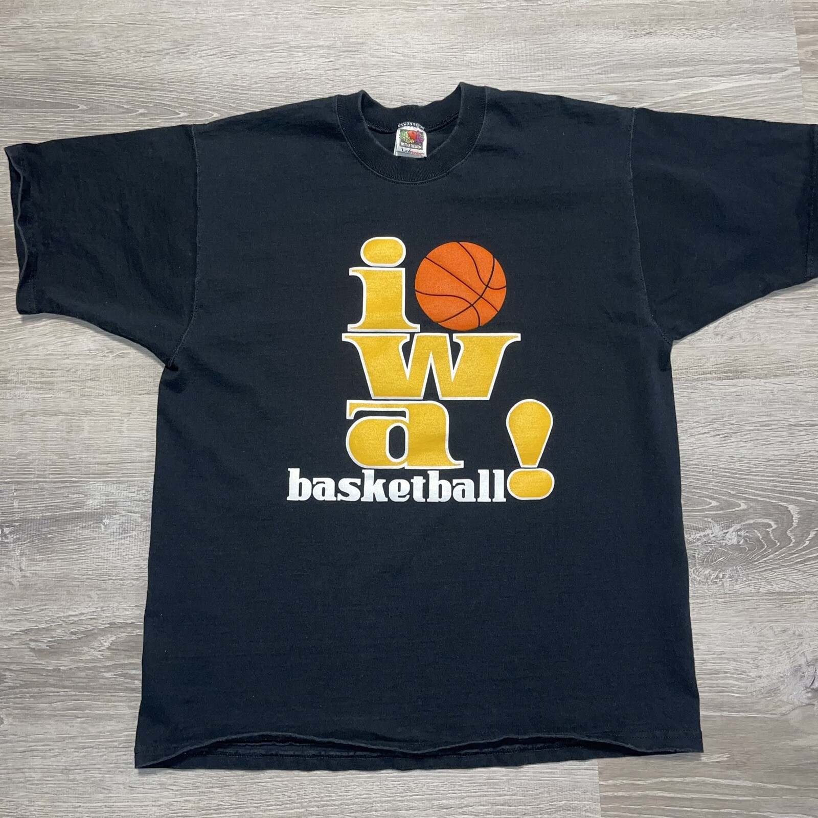 Vintage 90s Iowa Hawkeyes Basketball Tee Made in USA Featuring Caitlin Clark