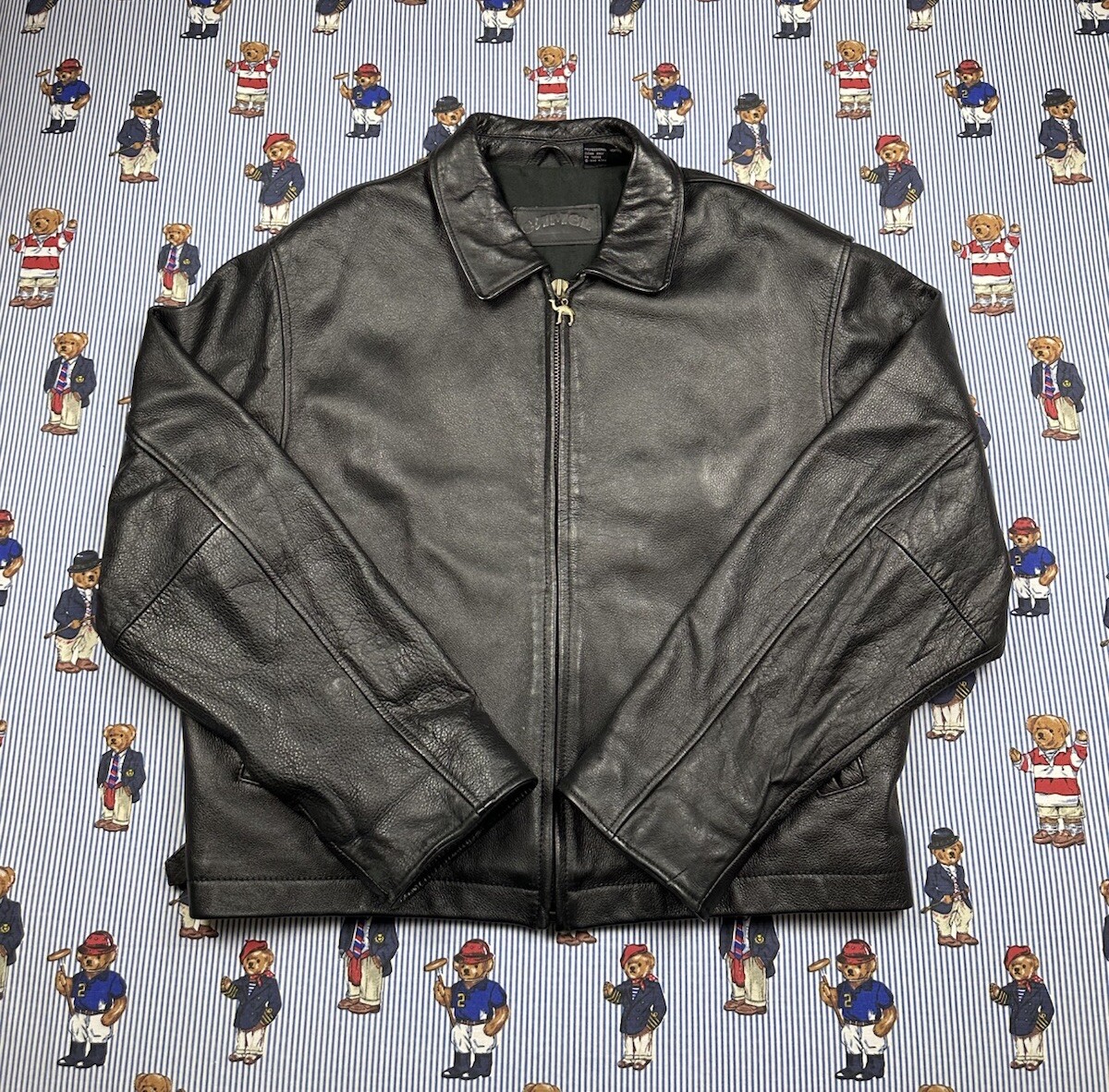 Vintage Rare 1996 RJRT Camel Heavyweight Leather Bomber Jacket