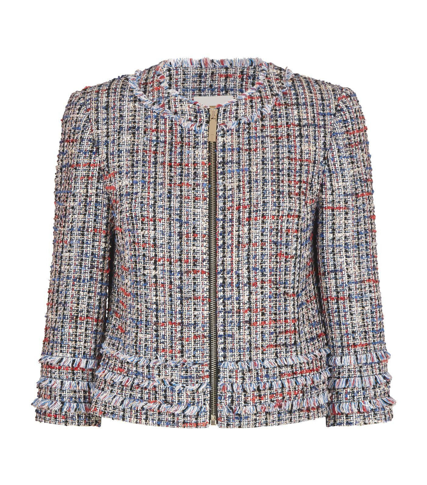TED BAKER metallic boucle tweed fringe crop smart dressy blazer jacket work 4 14 image 4
