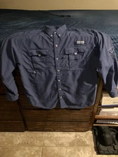 Columbia PHG Performance Hunting Gear Button Down Shirt Men’s Large Blue