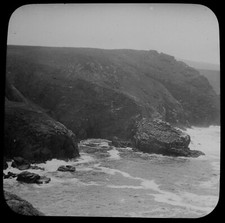 Magic Lantern Slide VIEW FROM GURNARDS HEAD DATED 1908 PHOTO CORNWALL ANTIQUE