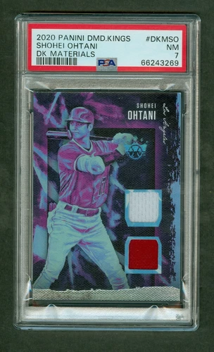 Shohei Ohtani 2020 Panini Diamond Kings DK Materials Dual Game Used PSA 7 NM