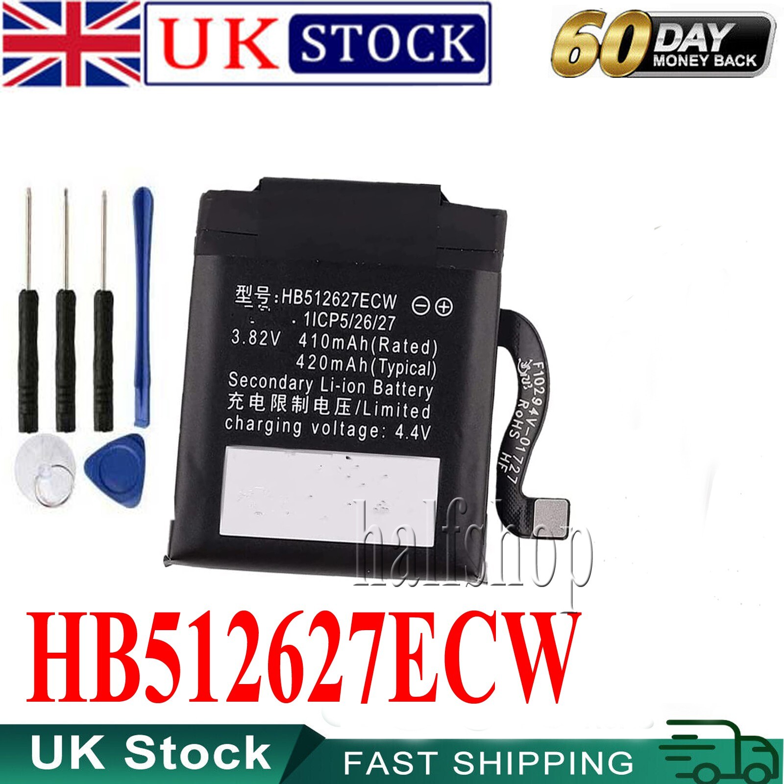 Battery compatible with HUAWEI HB512627ECW,Watch 2 4G,Watch 2 Pro 4G