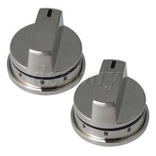 2 Pieces Stainless Steel Burner Control Knobs Replacement for LG EBZ37189611