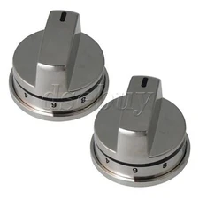 2 Pieces Stainless Steel Burner Control Knobs Replacement for LG EBZ37189611